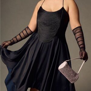 Anthropologie Fringe Bodice Midi Dress